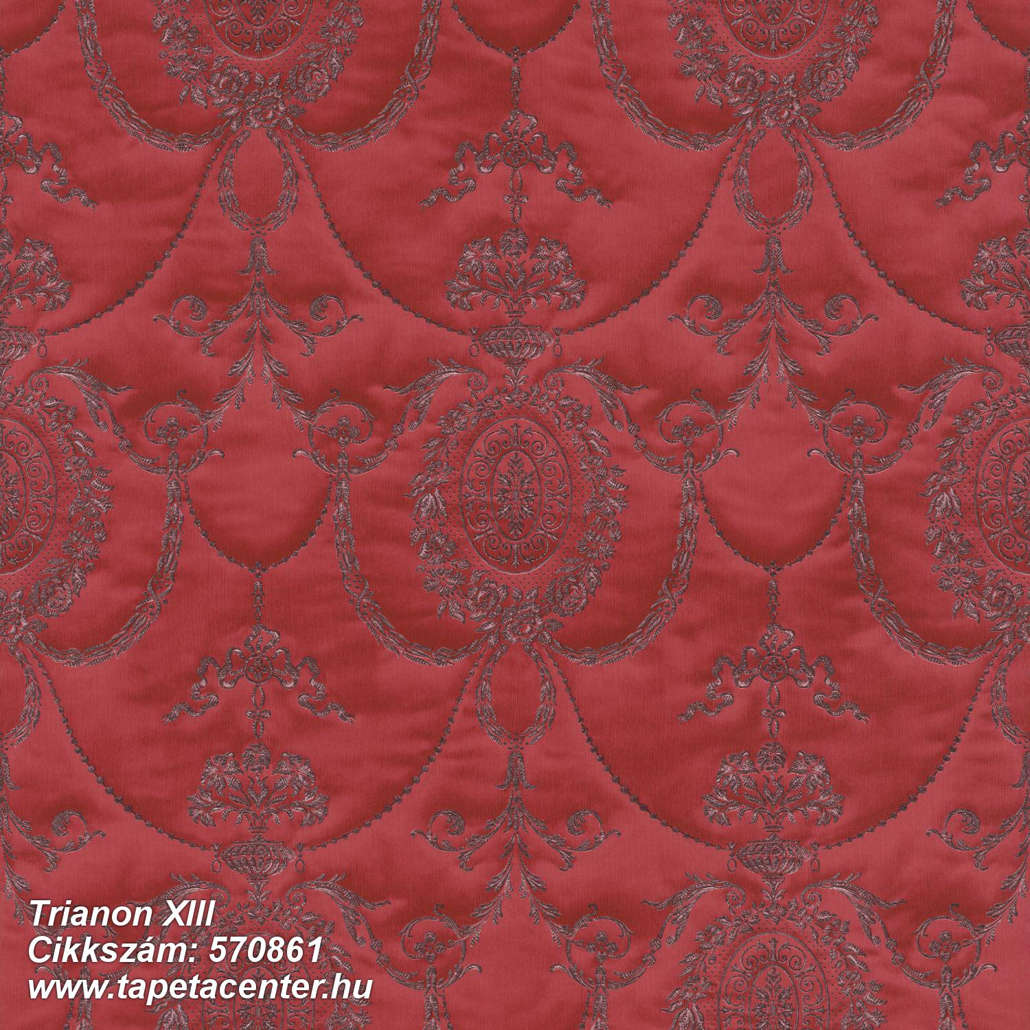 Barokk-klasszikus,különleges felületű,textil hatású,textilmintás,gyöngyház,piros-bordó,szürke,lemosható,vlies tapéta 